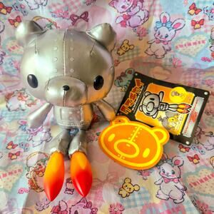 2002 CHAX Kumakikai Silver Robot Bear Plush